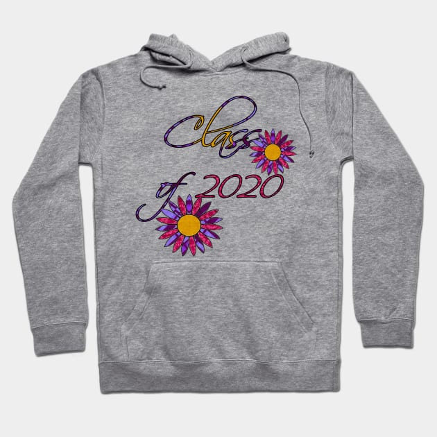 Class of 2020 Cursive Letters with flowers Hoodie by artbyomega